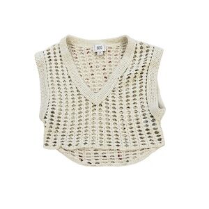 BDG Cream Open Knit Sweater Vest